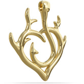 Solid Gold Hook Hunter Heart Pendant